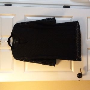 Style & Co. Black Lined Lace Dress Size PXL